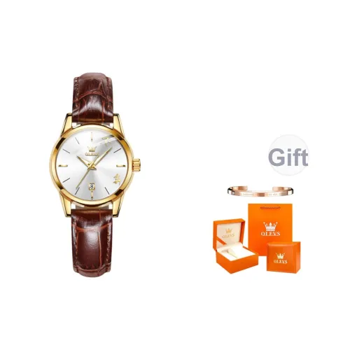 OLEVS Кварцевый механизм Часы Женские Белый циферблат