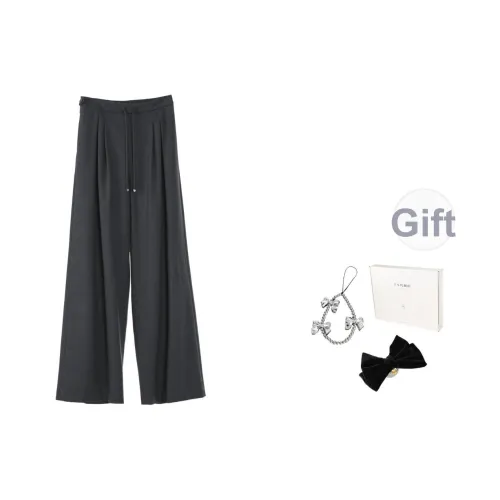 Fstudio Осенне-зимний Корейский стиль Коммутирование Свободный крой HIGH RISE Широкие штаны Этажные длины Повседневные штаны Женские