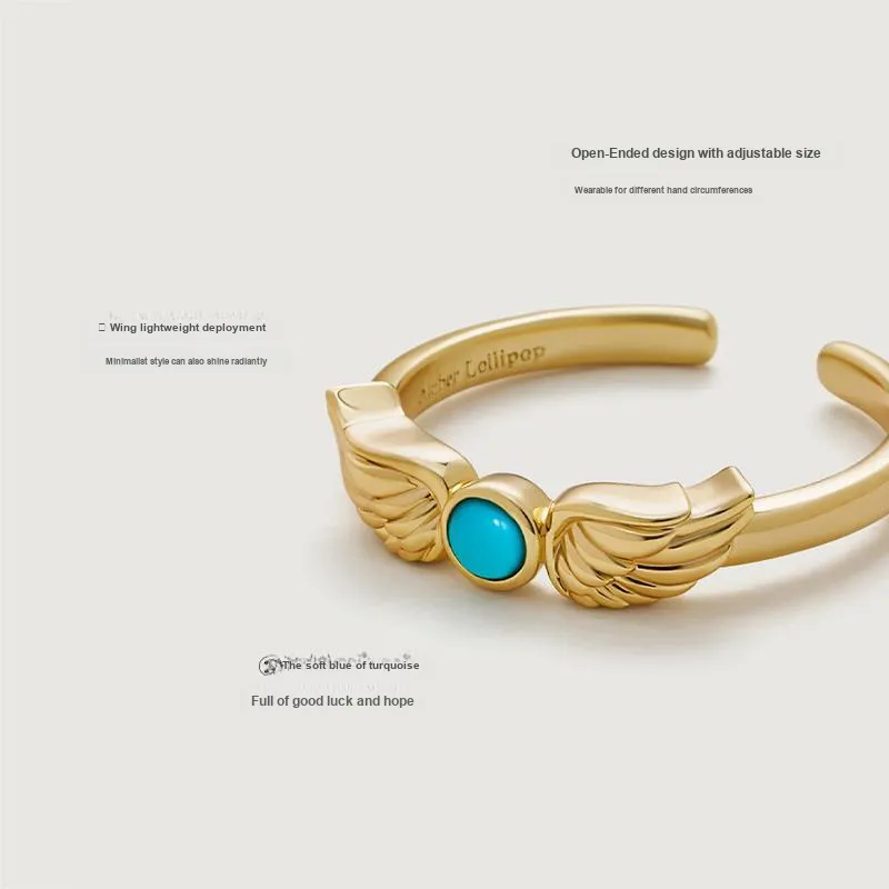 Amber Lollipop Flying Feather Series Alloy Rings Women's-1