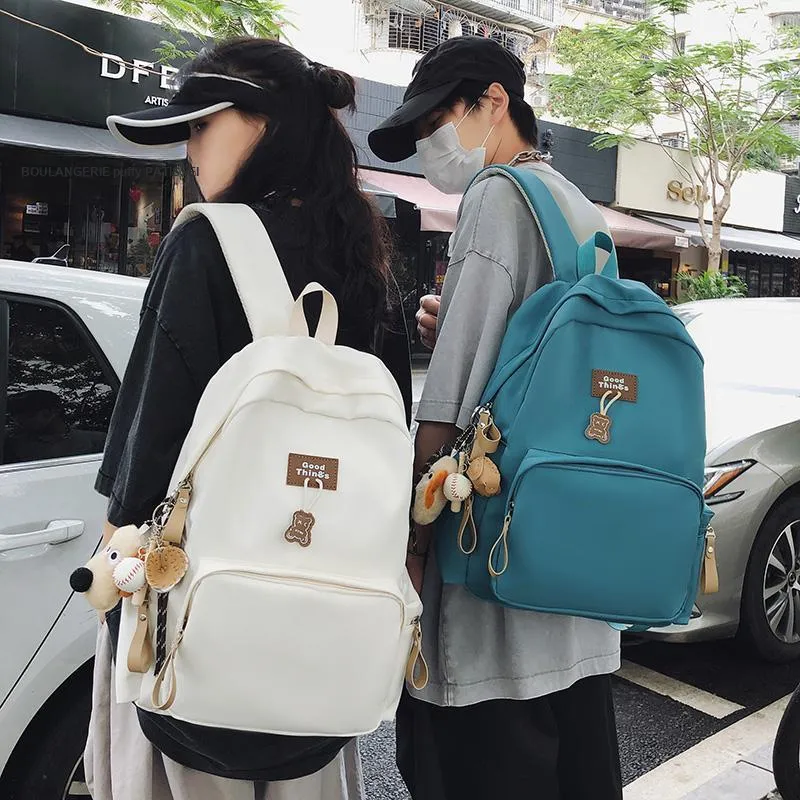 AIBAG Nylon Backpack Unisex White/Black/Khaki/Blue-22