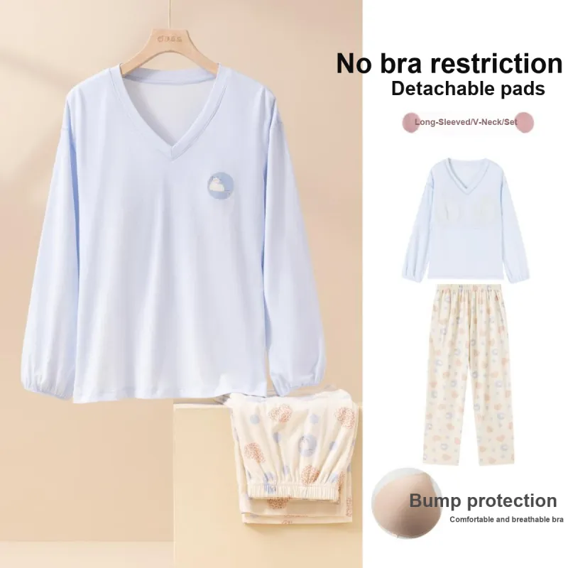 Top Melon Pajama Set Women's Jelly Blue Smashing Tranquil Flower-5