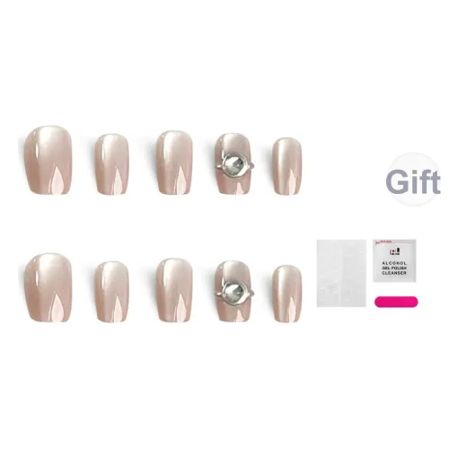 JIABITU Патч для ногтей False Nail Короткий LADDER Однотонный Телесный Французский