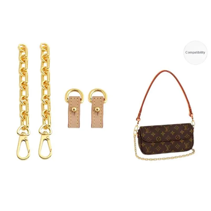 Ingenuity Handmade Metal Bag Strap Women's Gold Tone-5