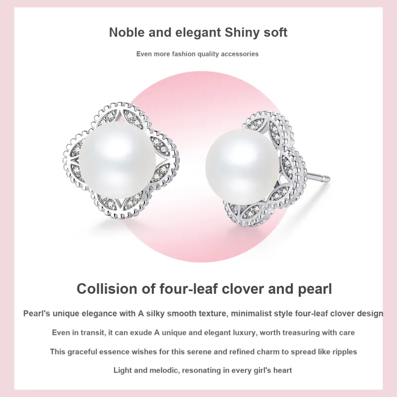 LAOMIAO Pearl Stud Earrings Women's-4