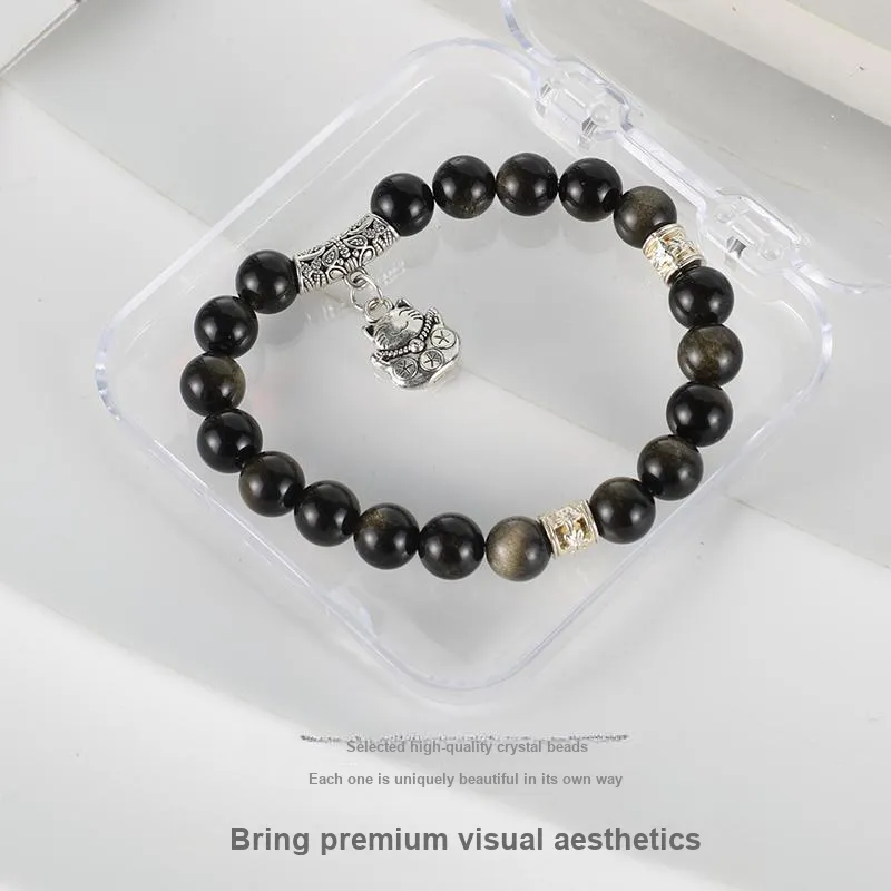 ILolu Obsidian Jade Bracelets Unisex-3