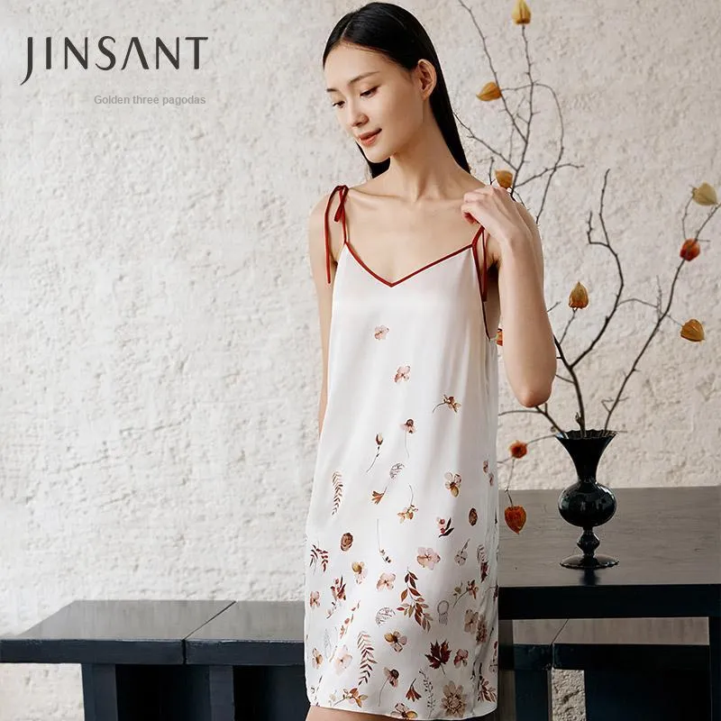 JINSANT Nightgown Women's The Shadow Of The Leaves Announces The Arrival Of Autumn-1