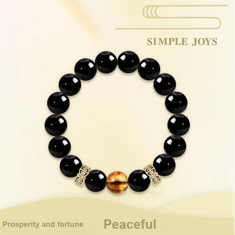 SIMPLE JOYS Obsidian Jade Bracelets Unisex-1