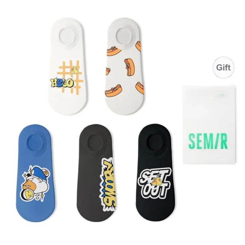 SEM/R Ankle Socks Unisex 5 Pack-15
