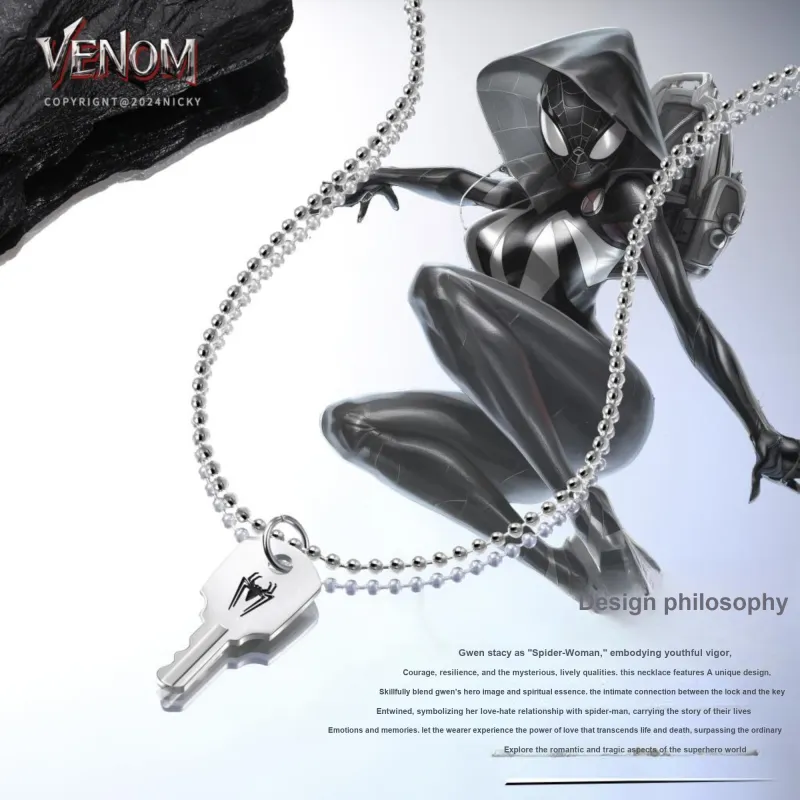 Disney Marvel Series Titanium Steel Necklaces Unisex Silver-10