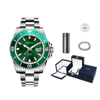 GEYA Ocean Star Automatic Mechanical Movement Stainless Steel Watchband Watch Men's Watches Green Dial