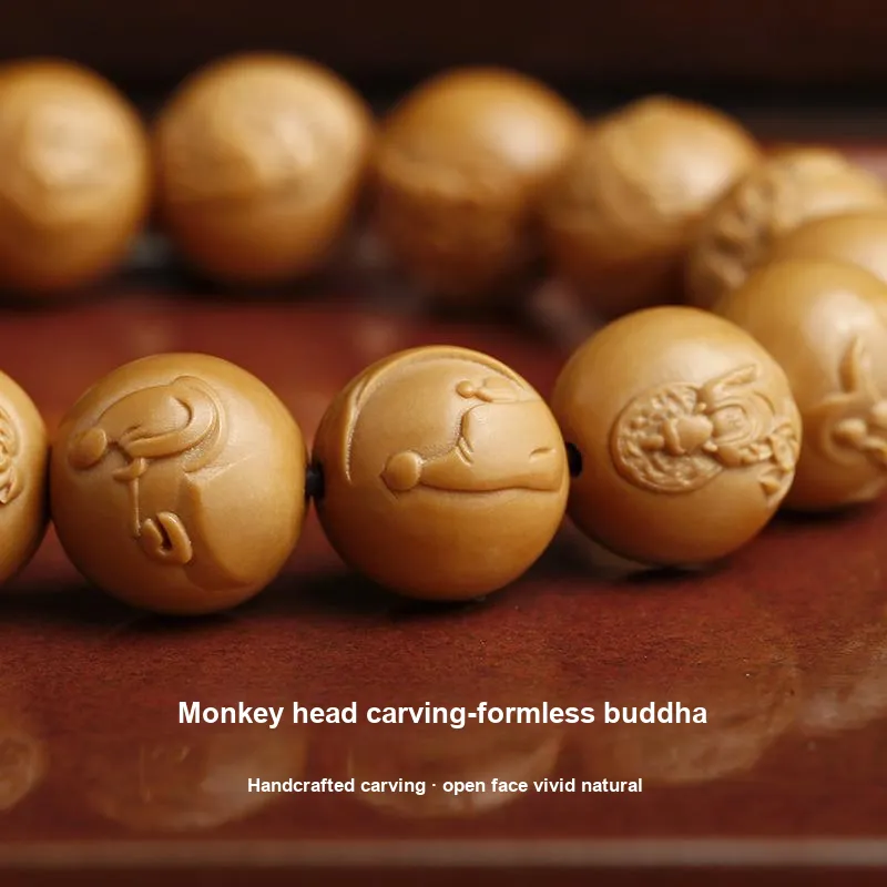 PINK U Monkey Head Walnut Bracelets Unisex-3