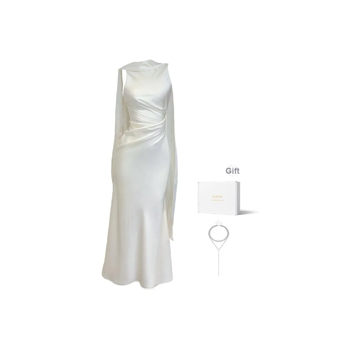 GJFD Камелия Белый Женские Платья Без Рукавов
