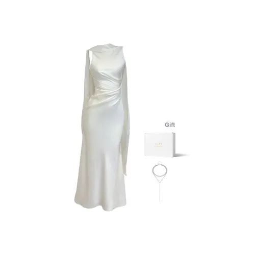 GJFD Камелия Белый Женские Платья Без Рукавов