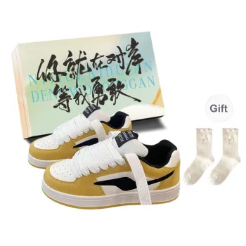 JimiXiong Low Top Skateboard Shoes Women's Black Yellow
