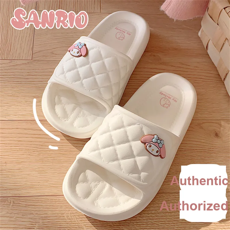 Thin Strips Slippers Cream White-5