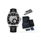 Silver Case Black Dial Black Leather Strap[Belt Clothing Sets 20mm]