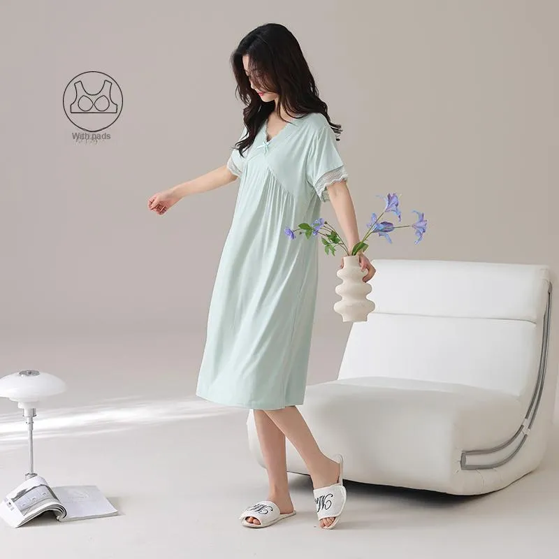 FENTENGCARE Nightgown Women's Teal-3