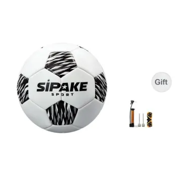 SIPAKESPORT Size 4 5 Size Soccer PU Machine Stitched Soccer Ball Unisex Black White Block Stripes