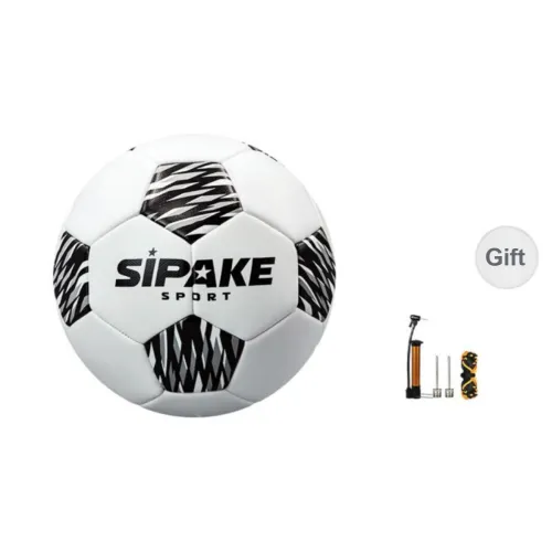 SIPAKESPORT Size 4 5 Size Soccer PU Machine Stitched Soccer Ball Unisex Black White Block Stripes