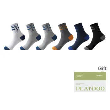 PLANDOO Mid Calf Socks Men's Shopping Bag 6 Pack