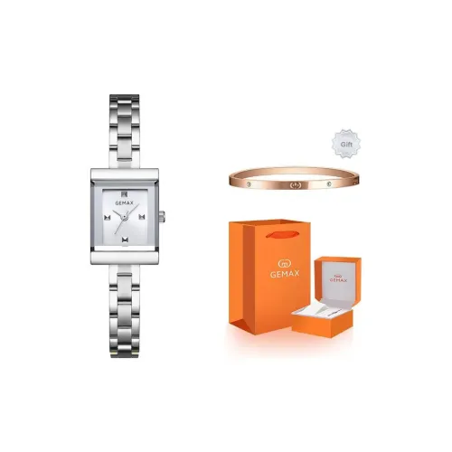 GEMAX Кварцевый механизм ремешок из нержавеющей стали женские часы белый циферблат