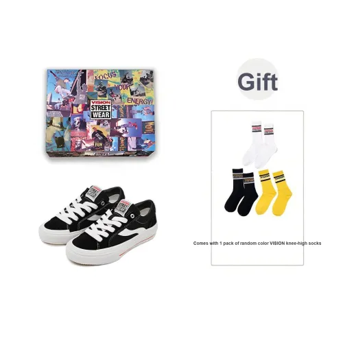 Odd Cirkus x Vision Street Wear Astley Pro Slip-Resistant Abrasion-Resistant Low-Top Skateboard Shoes Unisex Black -> Odd Cirkus x Vision Street Wear Astley Pro противоскользящие устойчивые к истиранию низкие кеды для скейтбординга унисекс черные