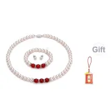 Red Agate Pearl Three-Piece Set[for Mother/Girlfriend/Bestie/Self]