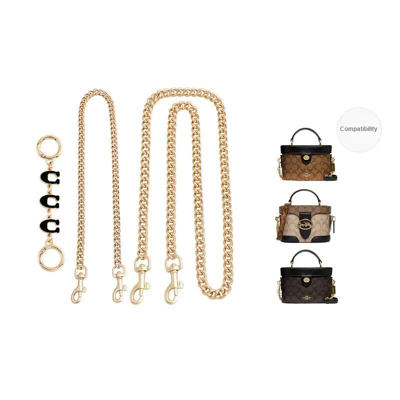 Jingxi Top Grain Cow Leather Bag Shoulder Strap Women's Black/Gold Tone-0