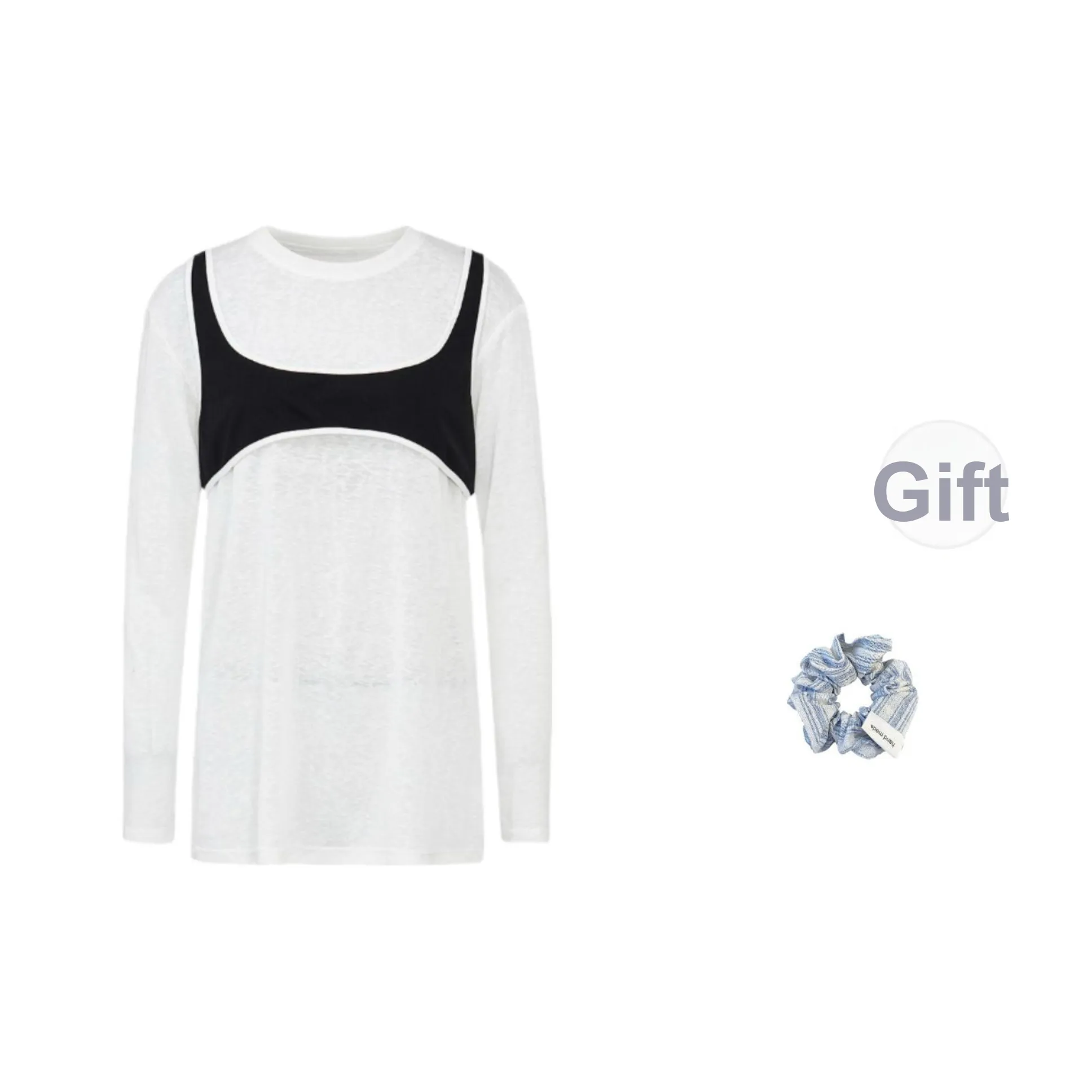 KYKW Белая резинка для волос Розыгрыш Женские T-рубашки