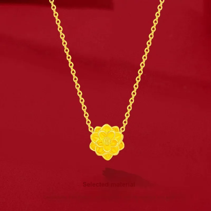 Master Kim Solid Gold Pure Gold Necklace Women's-2