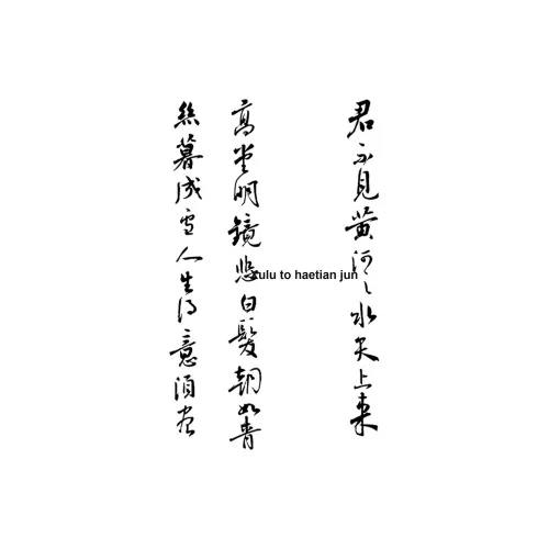 LIEJI Calligraphy Artworks Cao VIII Травяной Татуировочный Наклейка