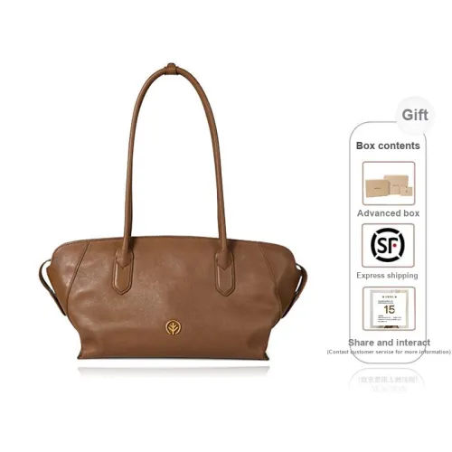 BAGTREE Top Grain Vegetable Tanned Cow Leather Shoulder Bag Women's Black/Caramel/Brown