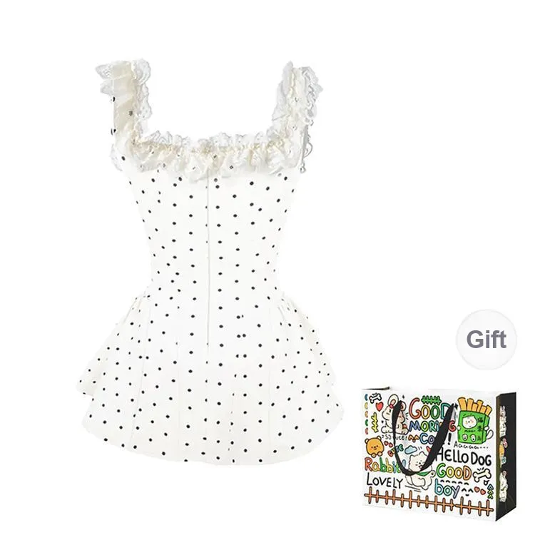 OURUOKE Slip Dress Women's White-1
