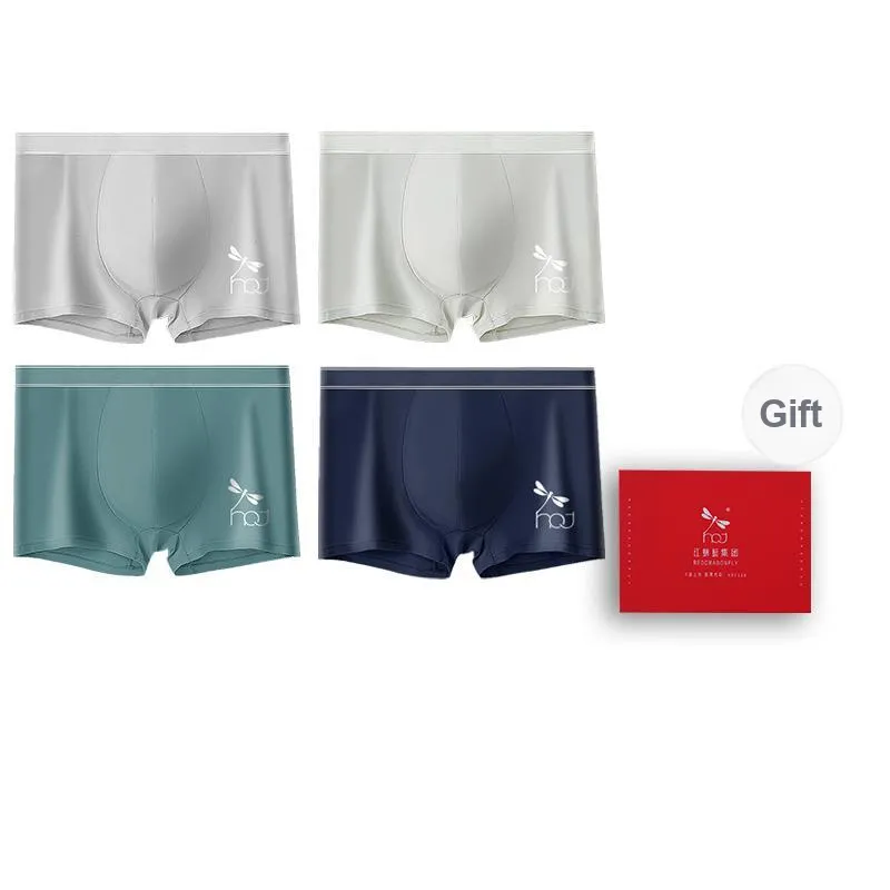 RED DRAGONFLY Cotton Panties Men's 4 Piece Gift Box Sets-14