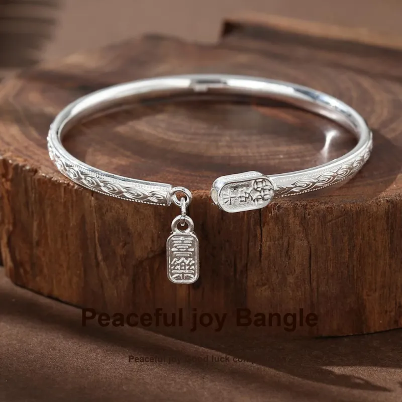KINGFOCUS Sterling Silver Bangles Women's-1