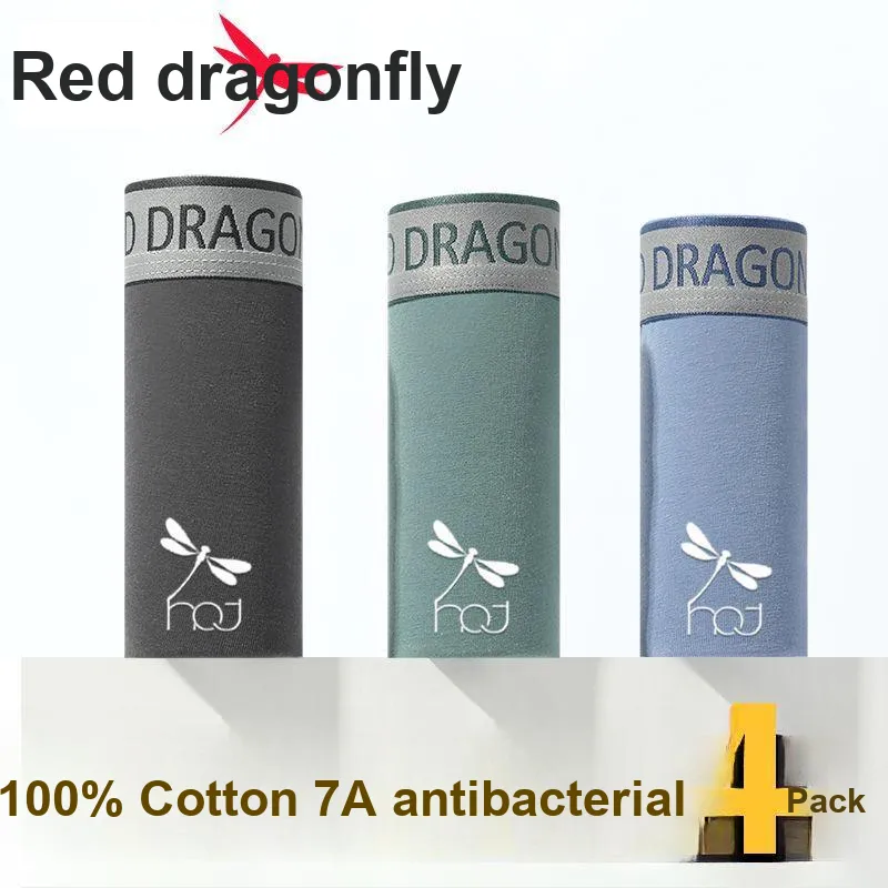 RED DRAGONFLY Cotton Panties Men's 4 Piece Gift Box Sets-8
