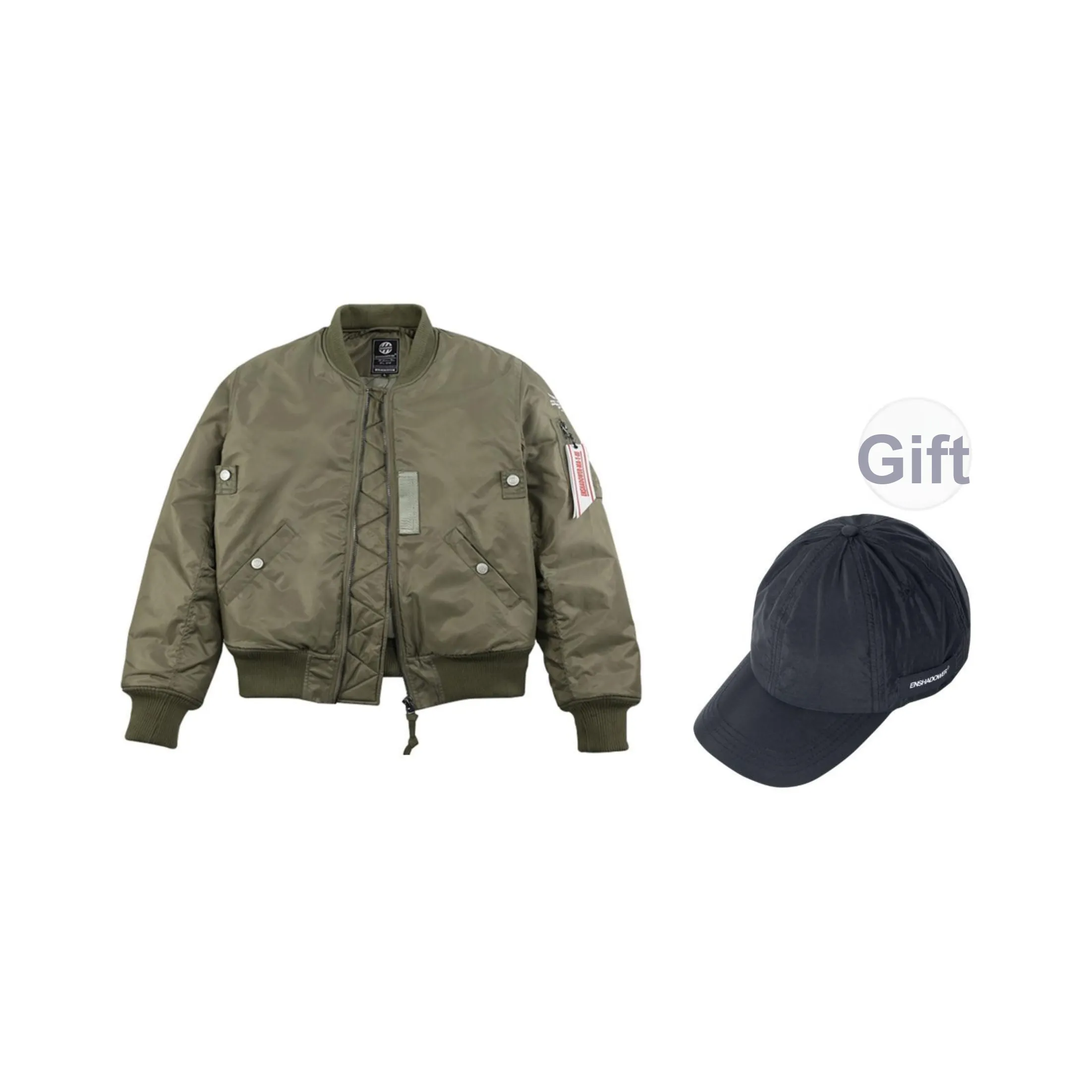 ENSHADOWER Хлопковый пуховик унисекс армейский зеленый