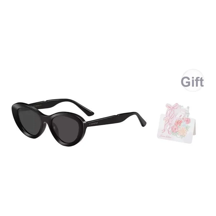 CAPONI Пластиковая оправа TR90 Кошачий глаз Солнцезащитные очки Унисекс Черный