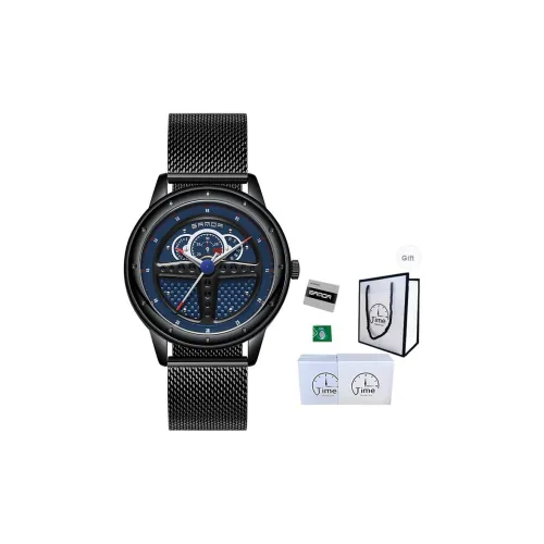 Sanda Кварцевый механизм стальной ремешок мужские часы синий циферблат