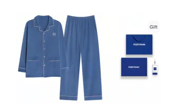 Floating Light Islands Pajama Set Men's Gift Box Set Blue