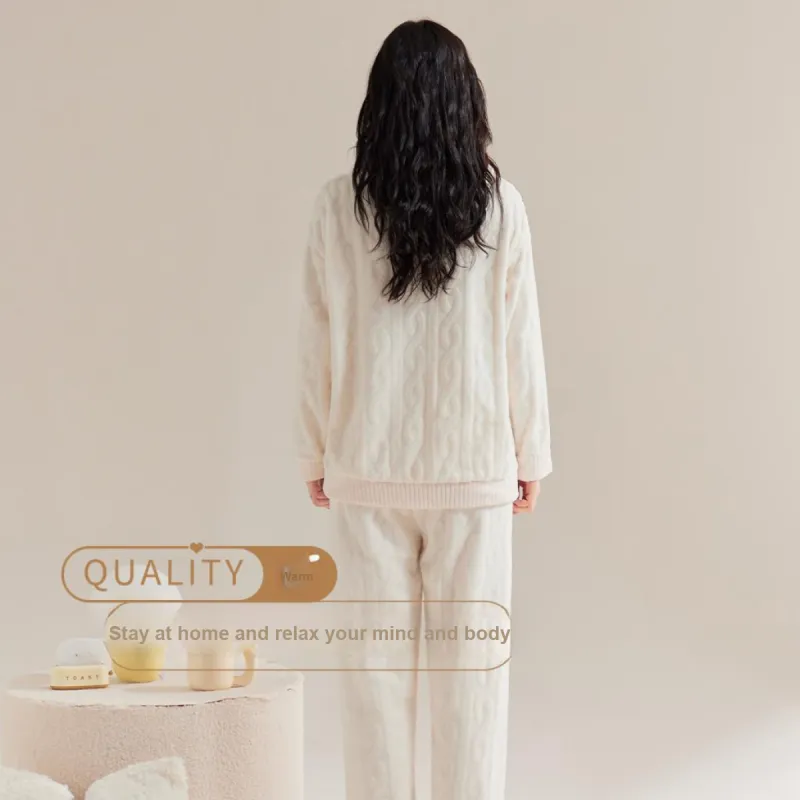 H YXIANG Pajama Set Women's Ecru-4
