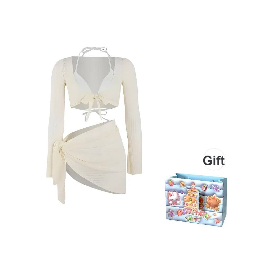 BVODE Белая сумка для покупок Женские Наборы купальников