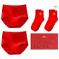 [2 Pack Gift Box Set]2 Red Underpants+Comes with 2 Pack Flying Dragon Gathered Luck Socks