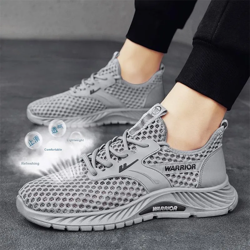Warrior Shock Absorbing, Non Slip, Wear Resistant, Breathable And Lightweight Low Top Casual Shoes Men's Gray-10