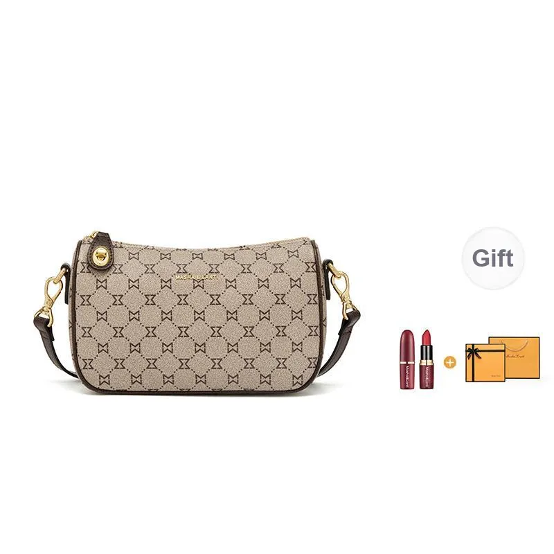 MashaLanti PVC Shoulder Bag Crossbody Bag Regular Women's Coffee/Dark Brown & Apricot-0