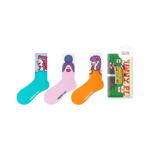 PL 3 Pack PL NEIGHBORHOOD 2nd Generation Fashion Socks ABC Mixed Color Unisex MID Shin Socks