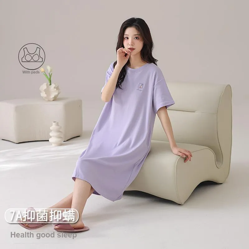 FENTENGCARE Nightgown Women's Violet-4