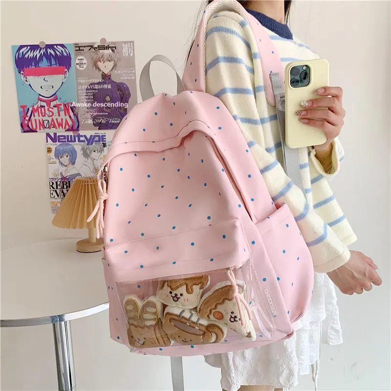 BAODIDAISHU Oxford Backpack Regular Women's White/Yellow/Black/Pink/Blue-26