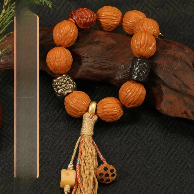 LIBALU Monkey Head Walnut Bracelets Unisex-4
