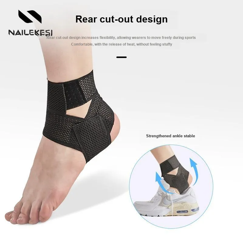 NAILEKESI Ankle Braces Soccer Basketball Running Cycling Unisex Polyester L XL-3
